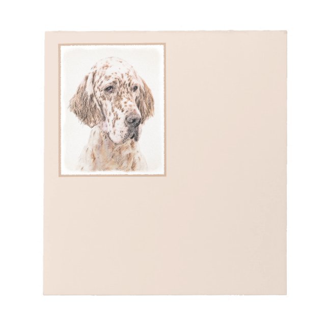 Bloc-note Anglais Setter Orange Belton Peinture Chien Art (Devant)