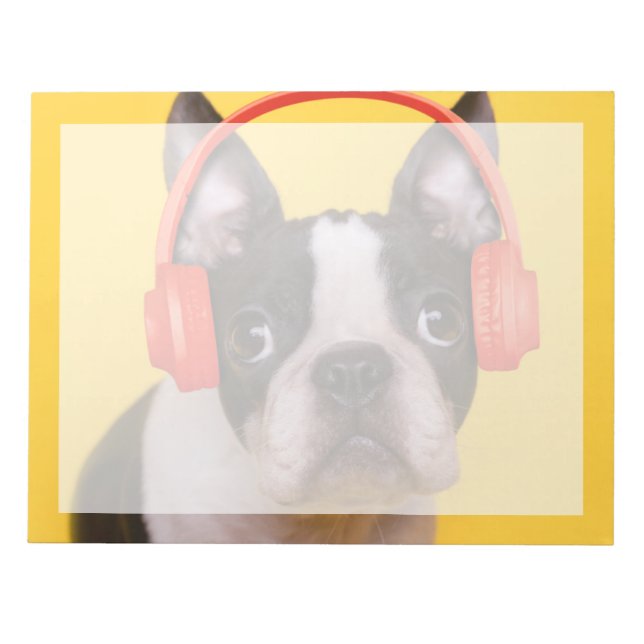 Bloc-note Animaux de bébés cutest | Casques Terrier de Bosto (Devant)