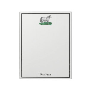 Bloc-note Animaux de ferme vintages de mouton Ewe Dessin C