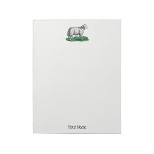 Bloc-note Animaux de ferme vintages de mouton Ewe Dessin C