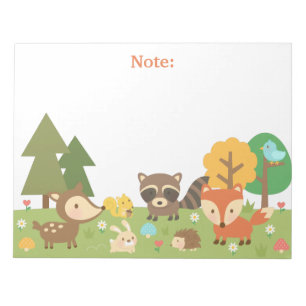 Bloc-note Animaux et créatures mignons de la forêt sylvestre