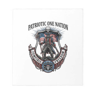 Bloc-note Apocalypse de Zombies Guerrier Patriotique Fou Rou