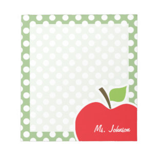 Bloc-note Apple sur Laurel Green Pois