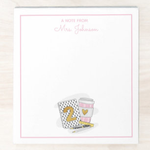 Bloc-note Appréciation de l'enseignant blanc de deuxième ann