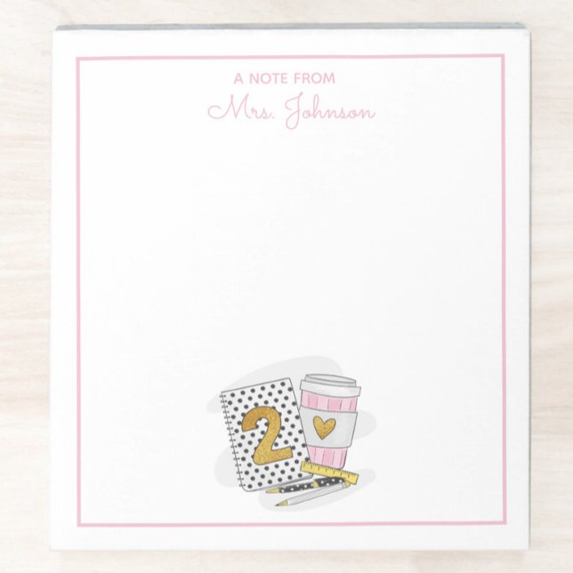 Bloc-note Appréciation de l'enseignant blanc de deuxième ann (Créateur téléchargé)