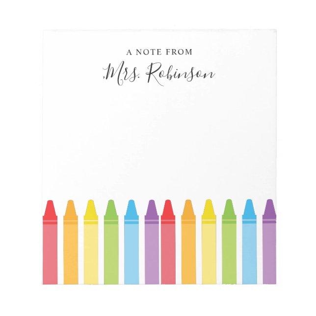 Bloc-note Appréciation de l'enseignant Rainbow Crayon (Devant)