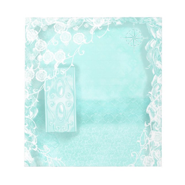 Bloc-note Aqua and Lace Junk Journal (Devant)