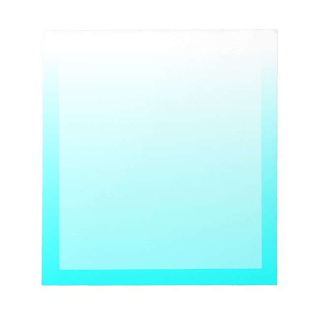 Bloc-note Aqua Cyan Ombre personnalisable (Devant)