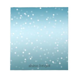 Bloc-note Aqua Ombre White Bokeh Confetti