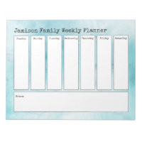 Aquarelle Abstraite Turquoise Planificateur hebdom