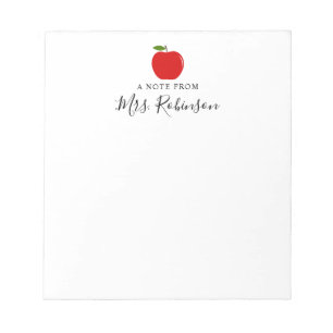 Bloc-note Aquarelle Apple Une note de l'enseignant