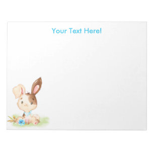 Bloc-note Aquarelle bleue Petit Lapin