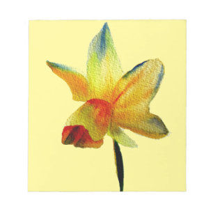 Bloc-note Aquarelle de jonquille jaune fleur de printemps
