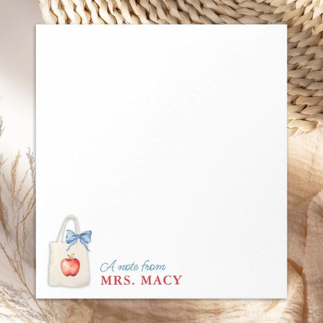 Bloc-note Aquarelle de l'enseignant personnalisé Fourre-tout (Créateur téléchargé)