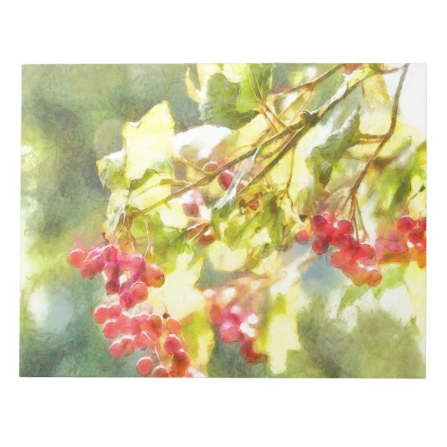 Bloc-note Aquarelle des baies d'hiver (Devant)