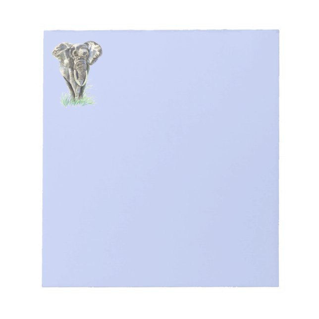 Bloc-note Aquarelle Eléphant Africain Animal Nature Art (Devant)