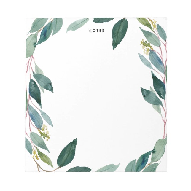 Bloc-note Aquarelle Eucalyptus Wreath personnalisée (Devant)