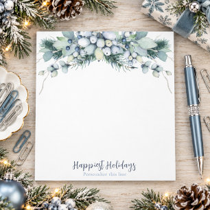 Bloc-note Aquarelle Floral Boho Hiver Personnalisé