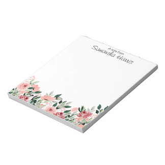 Bloc-note Aquarelle florale Fleurs sauvages Nom personnalisé