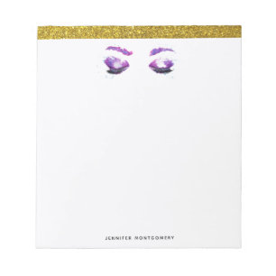 Bloc-note Aquarelle glamour aux yeux et aux bouillons pourpr