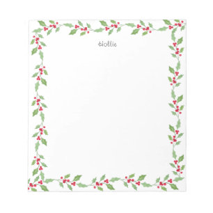 Bloc-note Aquarelle Holly Garland