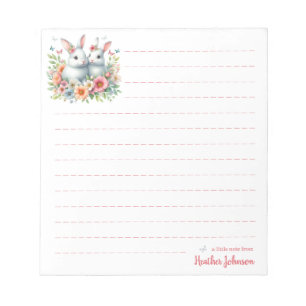 Bloc-note Aquarelle Lapin de Pâques Personnalisé