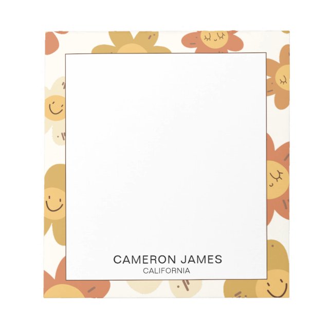 Bloc-note Aquarelle mignonne moderne motif floral (Devant)