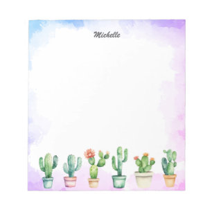 Bloc-note Aquarelle moderne Cactus Cactus Désert Succulent