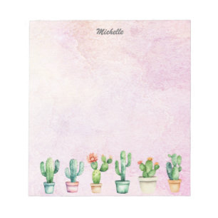 Bloc-note Aquarelle moderne Cactus Cactus Désert Succulent