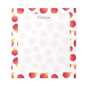 Bloc-note Aquarelle Motif de pomme rouge