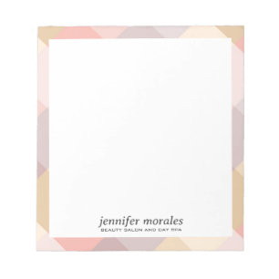 Bloc-note Aquarelle Palette chaude plaid monogramme