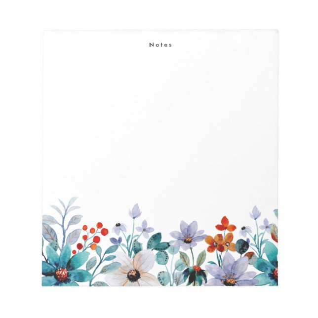 Bloc-note Aquarelle Pastel rose et bleu Peonies Garland (Devant)