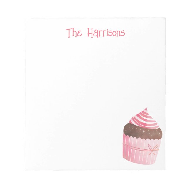 Bloc-note Aquarelle Peppermenthe Cupcake Notepad de Noël (Devant)