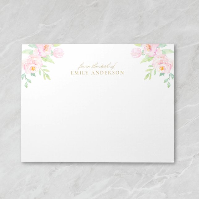 Bloc-note Aquarelle Pony rose Floral du bureau de (Créateur téléchargé)