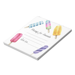 Bloc-note aquarelle popsicle message de la capsule de temps