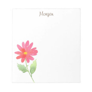 Bloc-note Aquarelle rose corail