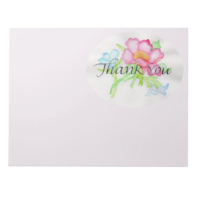 Bloc-note Aquarelle rose Rose sauvage Mini bouquet floral TY (Devant)
