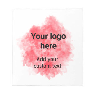Bloc-note Aquarelle rouge simple ajouter votre logo texte pe