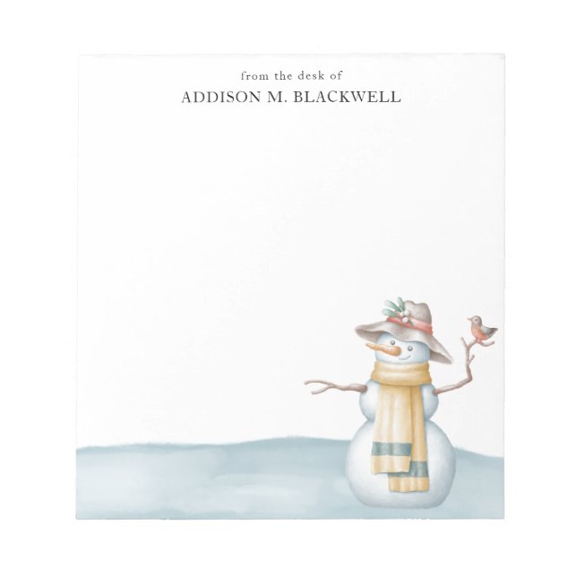 Bloc-note Aquarelle Snowman Du Bureau De (Devant)