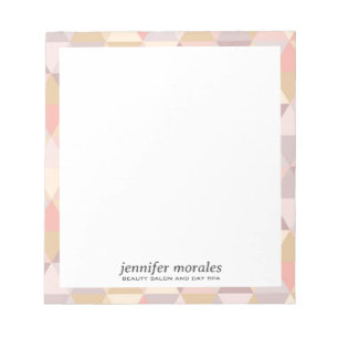 Bloc-note Aquarelle Triangle palette chaude monogramme
