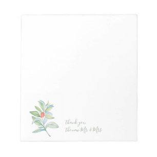 Bloc-note Aquarelle Verdure et baies Notepads de Noël