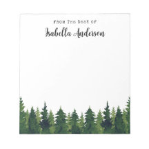 Aquarelle Verdure Pins Arbres Personnalisés