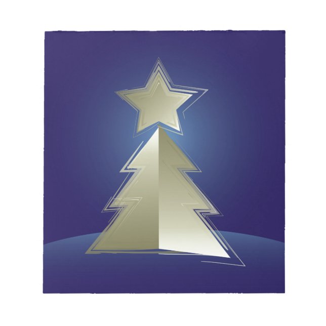 Bloc-note Arbre de Noël doré (Devant)