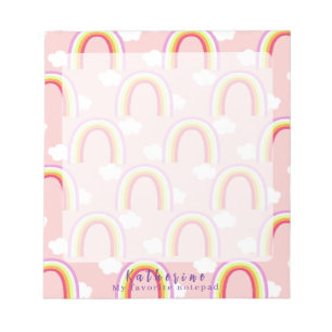 Bloc-note Arc-en-ciel avec rose nuage