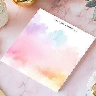 Bloc-note Arc-en-ciel Pastel Doux Nom Personnalisé Aquarelle