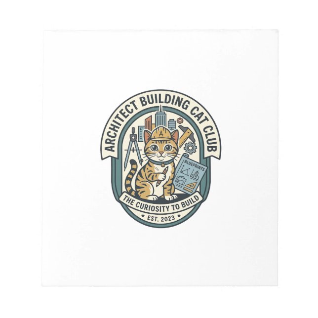 Bloc-note Architecte Bâtiment Chat Chat T-Shirt Graphique Ar (Devant)