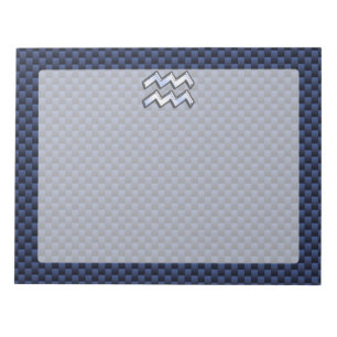 Bloc-note Argent Aquarius Connexion Navy Blue Carbon Fiber A