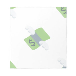 Bloc-note argent volant émoji
