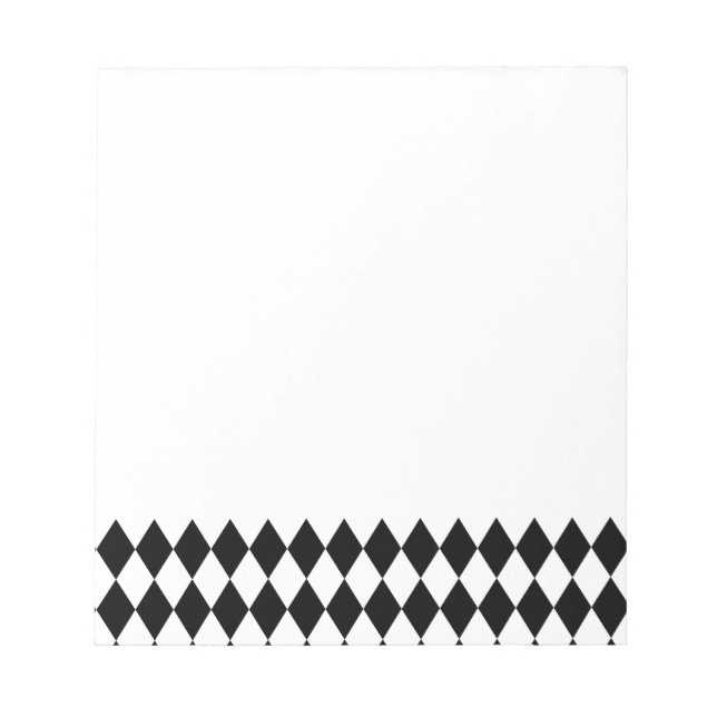 Bloc-note Arlequin noir et blanc (Devant)