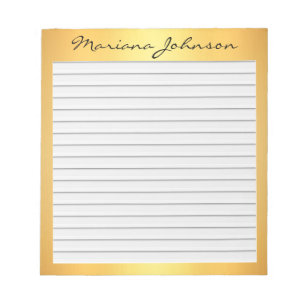 Bloc-note arrière - plan or avec lignes
